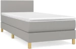 ΚΡΕΒΑΤΙ BOXSPRING ΜΕ ΣΤΡΩΜΑ ΑΝΟΙΧΤΟ ΓΚΡΙ 90X190 ΕΚ. ΥΦΑΣΜΑΤΙΝΟ 3140417