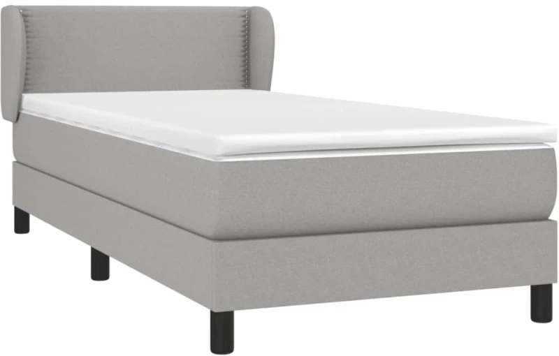 ΚΡΕΒΑΤΙ BOXSPRING ΜΕ ΣΤΡΩΜΑ ΑΝΟΙΧΤΟ ΓΚΡΙ 90X190 ΕΚ. ΥΦΑΣΜΑΤΙΝΟ 3126125