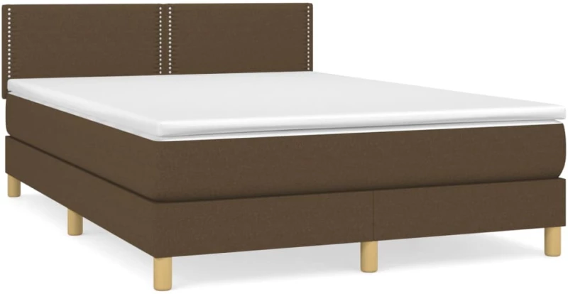ΚΡΕΒΑΤΙ BOXSPRING ΜΕ ΣΤΡΩΜΑ ΣΚΟΥΡΟ ΚΑΦΕ 140X200 ΕΚ ΥΦΑΣΜΑΤΙΝΟ 3140540