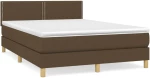 ΚΡΕΒΑΤΙ BOXSPRING ΜΕ ΣΤΡΩΜΑ ΣΚΟΥΡΟ ΚΑΦΕ 140X200 ΕΚ ΥΦΑΣΜΑΤΙΝΟ 3140540