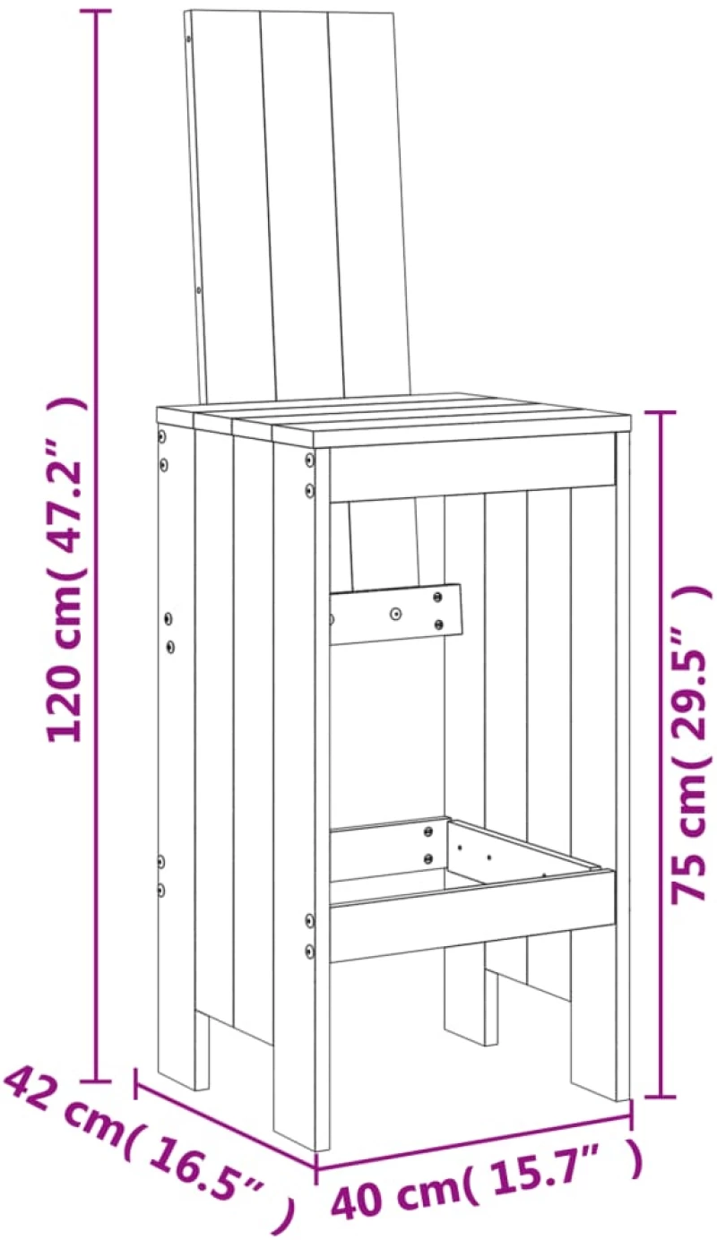 ΣΚΑΜΠΟ ΜΠΑΡ 2 ΤΕΜ. 40 X 42 X 120ΕΚ ΑΠΟ ΜΑΣΙΦ ΞΥΛΟ ΨΕΥΔΟΤΣΟΥΓΚΑΣ 825357