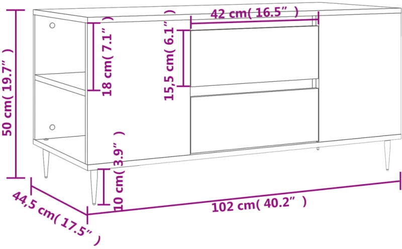 ΤΡΑΠΕΖΑΚΙ ΣΑΛΟΝΙΟΥ SONOMA ΔΡΥΣ 102X44,5X50 ΕΚ. ΕΠΕΞΕΡΓ. ΞΥΛΟ 830991