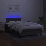 ΚΡΕΒΑΤΙ BOXSPRING ΜΕ ΣΤΡΩΜΑ & LED ΣΚ.ΓΚΡΙ 120X200 ΕΚ ΥΦΑΣΜΑΤΙΝΟ 3132982