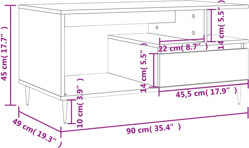 ΤΡΑΠΕΖΑΚΙ ΣΑΛΟΝΙΟΥ ΓΚΡΙ SONOMA 90X49X45 ΕΚ.ΕΠΕΞΕΡΓΑΣΜΕΝΟ ΞΥΛΟ 831018