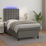 ΚΡΕΒΑΤΙ BOXSPRING ΜΕ ΣΤΡΩΜΑ & LED ΓΚΡΙ 100X200 ΕΚ. ΣΥΝΘ. ΔΕΡΜΑ 3135931