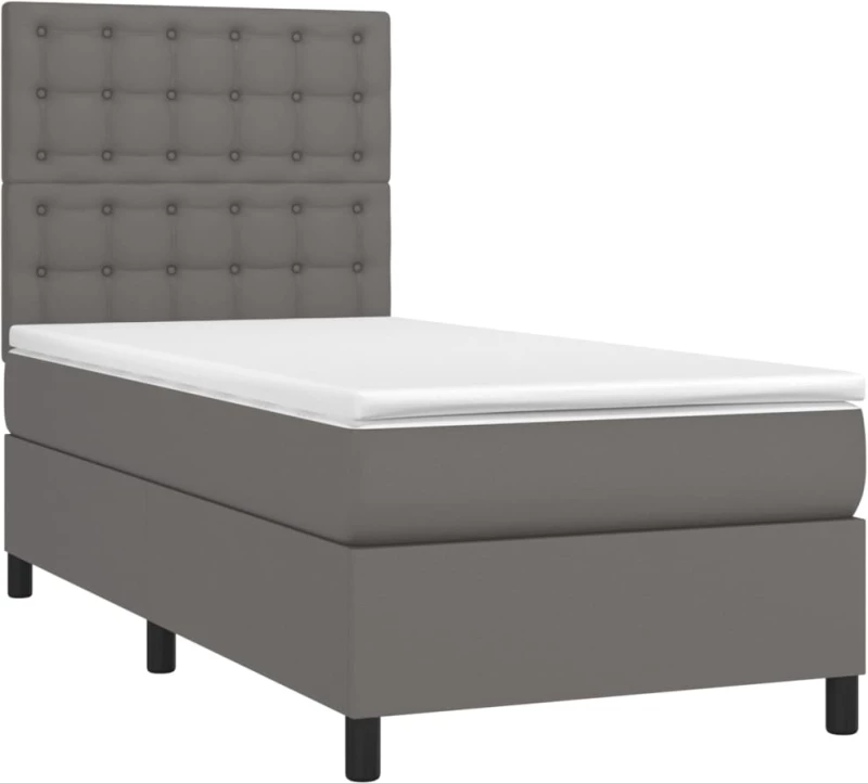 ΚΡΕΒΑΤΙ BOXSPRING ΜΕ ΣΤΡΩΜΑ & LED ΓΚΡΙ 100X200 ΕΚ. ΣΥΝΘ. ΔΕΡΜΑ 3135931
