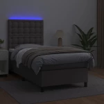 ΚΡΕΒΑΤΙ BOXSPRING ΜΕ ΣΤΡΩΜΑ & LED ΓΚΡΙ 100X200 ΕΚ. ΣΥΝΘ. ΔΕΡΜΑ 3135931