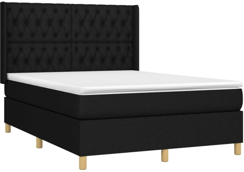 ΚΡΕΒΑΤΙ BOXSPRING ΜΕ ΣΤΡΩΜΑ ΜΑΥΡΟ 140X190 ΕΚ. ΥΦΑΣΜΑΤΙΝΟ 3132227