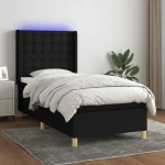 ΚΡΕΒΑΤΙ BOXSPRING ΜΕ ΣΤΡΩΜΑ & LED ΜΑΥΡΟ 100X200 ΕΚ. ΥΦΑΣΜΑΤΙΝΟ 3139175