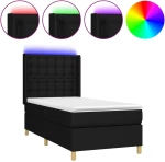 ΚΡΕΒΑΤΙ BOXSPRING ΜΕ ΣΤΡΩΜΑ & LED ΜΑΥΡΟ 100X200 ΕΚ. ΥΦΑΣΜΑΤΙΝΟ 3139175