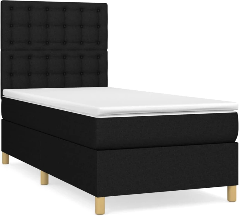 ΚΡΕΒΑΤΙ BOXSPRING ΜΕ ΣΤΡΩΜΑ ΜΑΥΡΟ 100 X 200 ΕΚ. ΥΦΑΣΜΑΤΙΝΟ 3142635