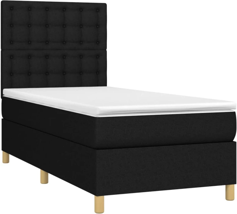 ΚΡΕΒΑΤΙ BOXSPRING ΜΕ ΣΤΡΩΜΑ ΜΑΥΡΟ 100 X 200 ΕΚ. ΥΦΑΣΜΑΤΙΝΟ 3142635