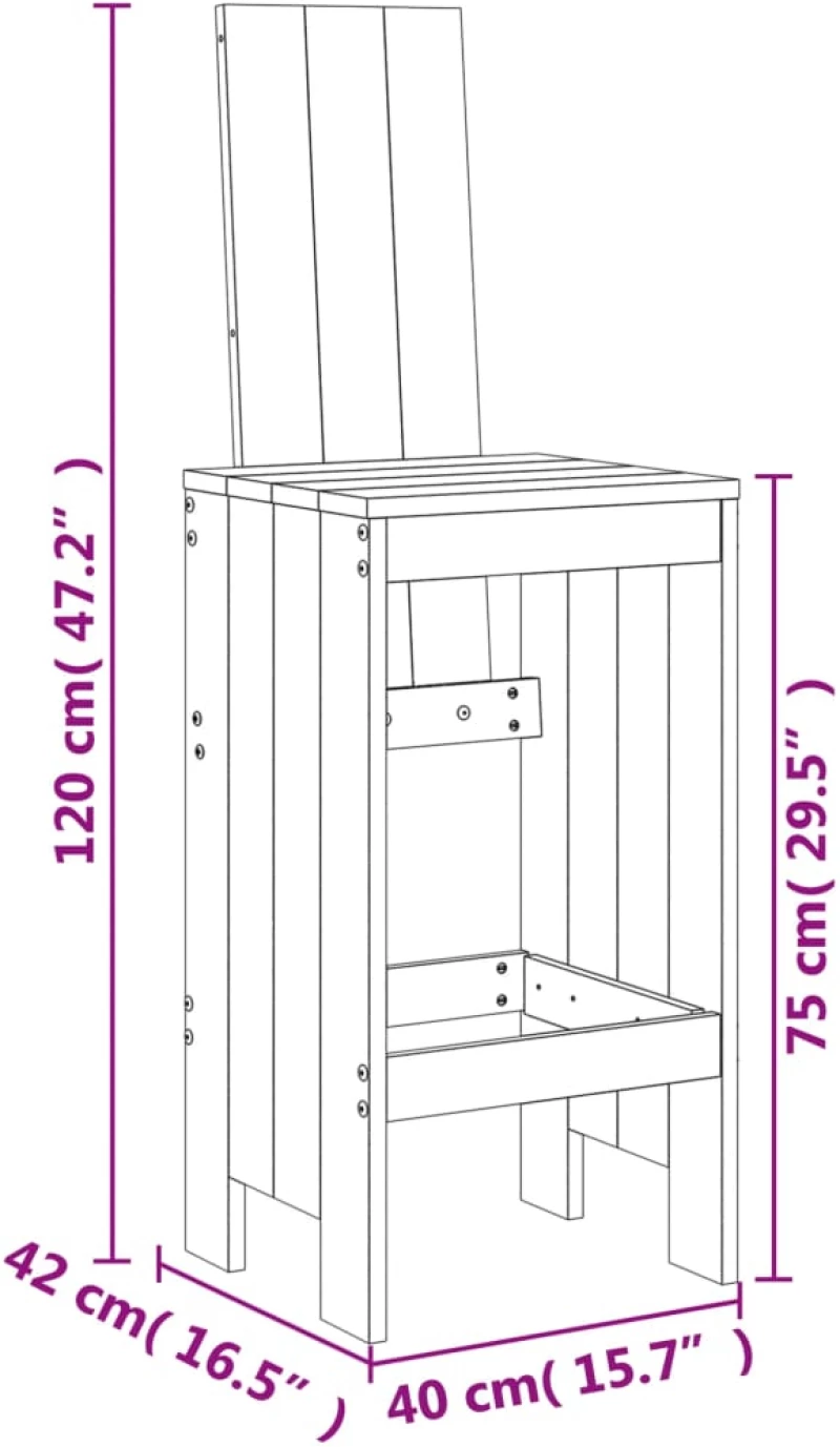 ΣΚΑΜΠΟ ΜΠΑΡ 2 ΤΕΜ. 40 X 42 X 120 ΕΚ. ΑΠΟ ΜΑΣΙΦ ΞΥΛΟ ΠΕΥΚΟΥ 825352