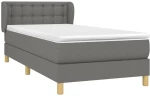 ΚΡΕΒΑΤΙ BOXSPRING ΜΕ ΣΤΡΩΜΑ ΣΚΟΥΡΟ ΓΚΡΙ 90X190 ΕΚ. ΥΦΑΣΜΑΤΙΝΟ 3127086