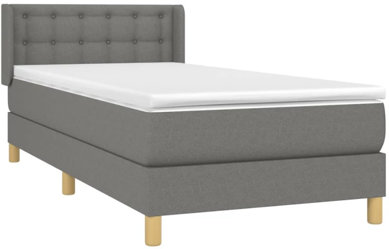ΚΡΕΒΑΤΙ BOXSPRING ΜΕ ΣΤΡΩΜΑ ΣΚΟΥΡΟ ΓΚΡΙ 90X190 ΕΚ. ΥΦΑΣΜΑΤΙΝΟ 3130554