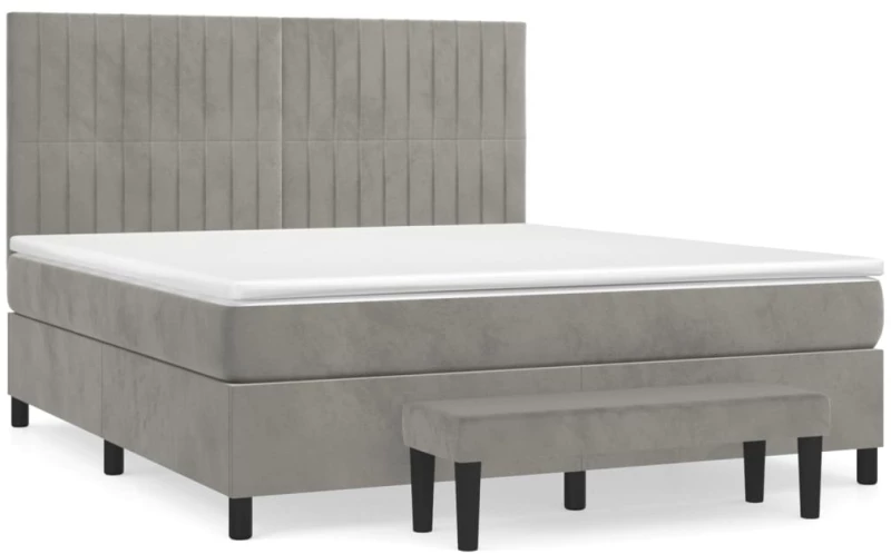 ΚΡΕΒΑΤΙ BOXSPRING ΜΕ ΣΤΡΩΜΑ ΑΝΟΙΧΤΟ ΓΚΡΙ 160X200 ΕΚ. ΒΕΛΟΥΔΙΝΟ 3137971
