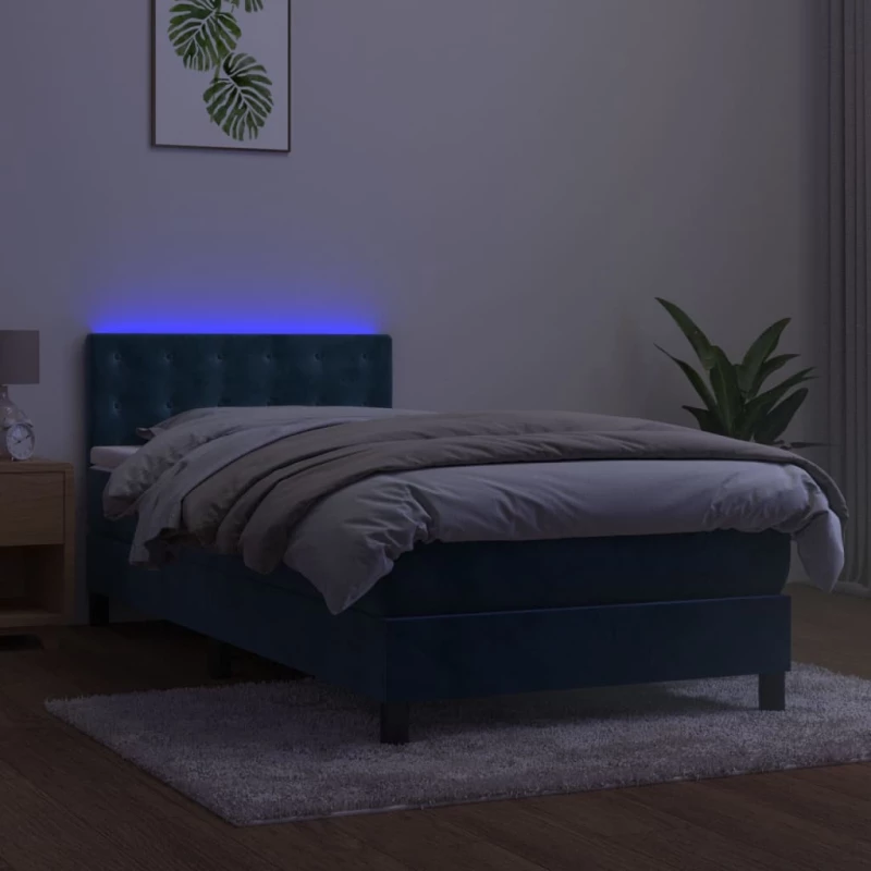 ΚΡΕΒΑΤΙ BOXSPRING ΜΕ ΣΤΡΩΜΑ & LED ΣΚ. ΜΠΛΕ 80X200 ΕΚ. ΒΕΛΟΥΔΙΝΟ 3134613