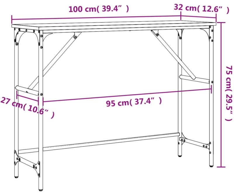ΤΡΑΠΕΖΙ ΚΟΝΣΟΛΑ ΓΚΡΙ SONOMA 100X32X75 ΕΚ. ΕΠΕΞΕΡΓΑΣΜΕΝΟ ΞΥΛΟ 834058