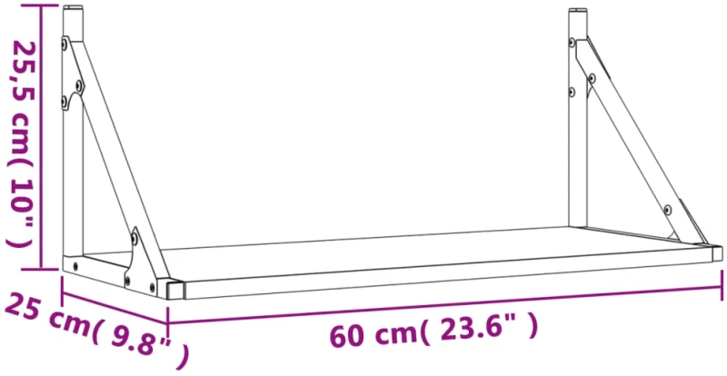 ΡΑΦΙΑ ΤΟΙΧΟΥ 2 ΤΕΜ. SONOMA ΔΡΥΣ 60X25X25,5ΕΚ ΕΠΕΞΕΡΓΑΣΜΕΝΟ ΞΥΛΟ 836334