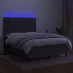 ΚΡΕΒΑΤΙ BOXSPRING ΜΕ ΣΤΡΩΜΑ & LED ΣΚ.ΓΚΡΙ 140X200 ΕΚ ΥΦΑΣΜΑΤΙΝΟ 3134878