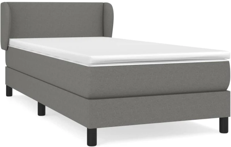ΚΡΕΒΑΤΙ BOXSPRING ΜΕ ΣΤΡΩΜΑ ΣΚΟΥΡΟ ΓΚΡΙ 90X200 ΕΚ. ΥΦΑΣΜΑΤΙΝΟ 3126054