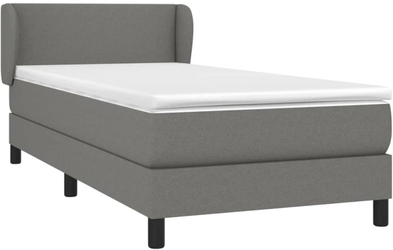 ΚΡΕΒΑΤΙ BOXSPRING ΜΕ ΣΤΡΩΜΑ ΣΚΟΥΡΟ ΓΚΡΙ 90X200 ΕΚ. ΥΦΑΣΜΑΤΙΝΟ 3126054