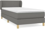 ΚΡΕΒΑΤΙ BOXSPRING ΜΕ ΣΤΡΩΜΑ ΣΚΟΥΡΟ ΓΚΡΙ 90X190 ΕΚ. ΥΦΑΣΜΑΤΙΝΟ 3126606