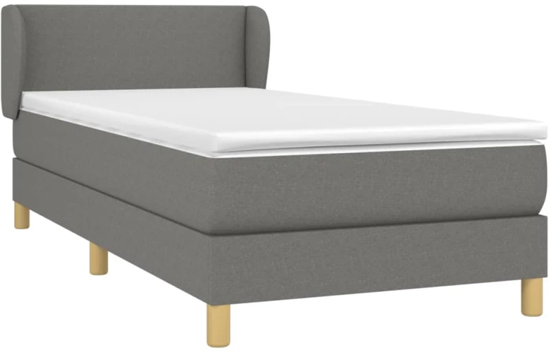 ΚΡΕΒΑΤΙ BOXSPRING ΜΕ ΣΤΡΩΜΑ ΣΚΟΥΡΟ ΓΚΡΙ 90X190 ΕΚ. ΥΦΑΣΜΑΤΙΝΟ 3126606