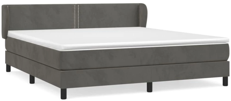 ΚΡΕΒΑΤΙ BOXSPRING ΜΕ ΣΤΡΩΜΑ ΣΚΟΥΡΟ ΓΚΡΙ 180X200 ΕΚ. ΒΕΛΟΥΔΙΝΟ 3127446