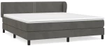 ΚΡΕΒΑΤΙ BOXSPRING ΜΕ ΣΤΡΩΜΑ ΣΚΟΥΡΟ ΓΚΡΙ 180X200 ΕΚ. ΒΕΛΟΥΔΙΝΟ 3127446