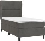 ΚΡΕΒΑΤΙ BOXSPRING ΜΕ ΣΤΡΩΜΑ ΣΚΟΥΡΟ ΓΚΡΙ 90X190 ΕΚ. ΒΕΛΟΥΔΙΝΟ 3129124