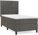 ΚΡΕΒΑΤΙ BOXSPRING ΜΕ ΣΤΡΩΜΑ ΣΚΟΥΡΟ ΓΚΡΙ 90X190 ΕΚ. ΒΕΛΟΥΔΙΝΟ 3132592