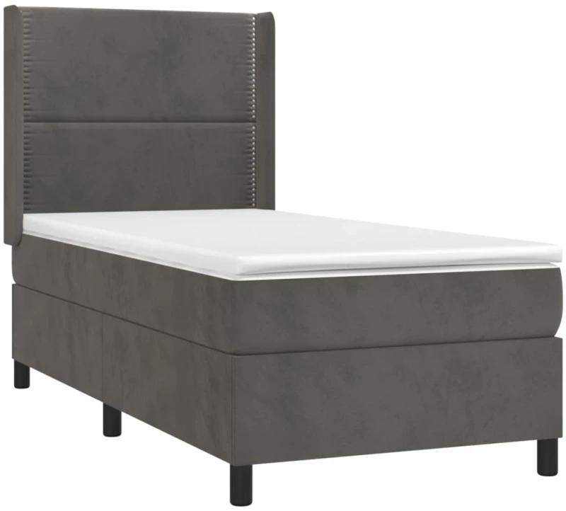 ΚΡΕΒΑΤΙ BOXSPRING ΜΕ ΣΤΡΩΜΑ ΣΚΟΥΡΟ ΓΚΡΙ 90X190 ΕΚ. ΒΕΛΟΥΔΙΝΟ 3132592