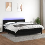 ΚΡΕΒΑΤΙ BOXSPRING ΜΕ ΣΤΡΩΜΑ & LED ΜΑΥΡΟ 160X200 ΕΚ. ΥΦΑΣΜΑΤΙΝΟ 3133007