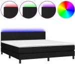 ΚΡΕΒΑΤΙ BOXSPRING ΜΕ ΣΤΡΩΜΑ & LED ΜΑΥΡΟ 160X200 ΕΚ. ΥΦΑΣΜΑΤΙΝΟ 3133007