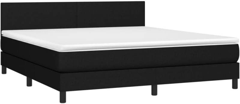 ΚΡΕΒΑΤΙ BOXSPRING ΜΕ ΣΤΡΩΜΑ & LED ΜΑΥΡΟ 160X200 ΕΚ. ΥΦΑΣΜΑΤΙΝΟ 3133007