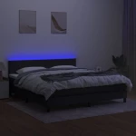 ΚΡΕΒΑΤΙ BOXSPRING ΜΕ ΣΤΡΩΜΑ & LED ΜΑΥΡΟ 160X200 ΕΚ. ΥΦΑΣΜΑΤΙΝΟ 3133007