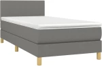 ΚΡΕΒΑΤΙ BOXSPRING ΜΕ ΣΤΡΩΜΑ & LED ΣΚ.ΓΚΡΙ 90X190 ΕΚ. ΥΦΑΣΜΑΤΙΝΟ 3133518