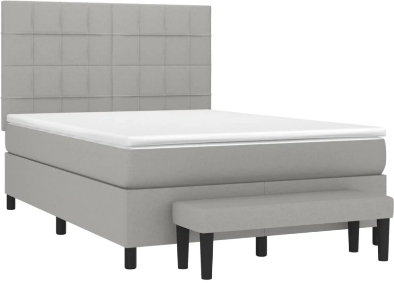 ΚΡΕΒΑΤΙ BOXSPRING ΜΕ ΣΤΡΩΜΑ ΑΝΟΙΧΤΟ ΓΚΡΙ 140X200 ΕΚ. ΥΦΑΣΜΑΤΙΝΟ 3136597