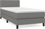 ΚΡΕΒΑΤΙ BOXSPRING ΜΕ ΣΤΡΩΜΑ ΣΚΟΥΡΟ ΓΚΡΙ 90X190 ΕΚ. ΥΦΑΣΜΑΤΙΝΟ 3139858