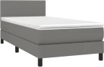 ΚΡΕΒΑΤΙ BOXSPRING ΜΕ ΣΤΡΩΜΑ ΣΚΟΥΡΟ ΓΚΡΙ 90X190 ΕΚ. ΥΦΑΣΜΑΤΙΝΟ 3139858