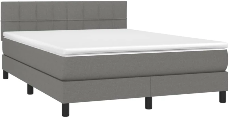 ΚΡΕΒΑΤΙ BOXSPRING ΜΕ ΣΤΡΩΜΑ ΣΚΟΥΡΟ ΓΚΡΙ 140X190 ΕΚ. ΥΦΑΣΜΑΤΙΝΟ 3140050