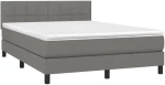 ΚΡΕΒΑΤΙ BOXSPRING ΜΕ ΣΤΡΩΜΑ ΣΚΟΥΡΟ ΓΚΡΙ 140X190 ΕΚ. ΥΦΑΣΜΑΤΙΝΟ 3140050