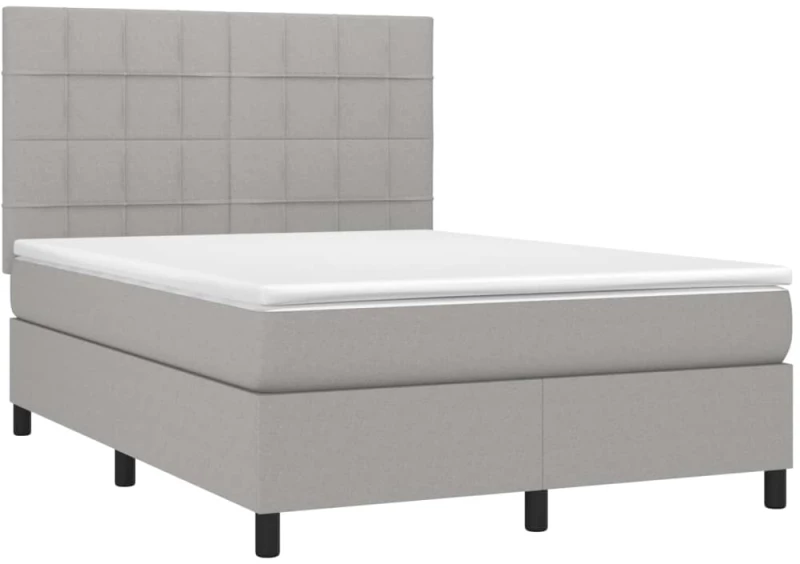 ΚΡΕΒΑΤΙ BOXSPRING ΜΕ ΣΤΡΩΜΑ ΑΝΟΙΧΤΟ ΓΚΡΙ 140X200 ΕΚ. ΥΦΑΣΜΑΤΙΝΟ 3141777