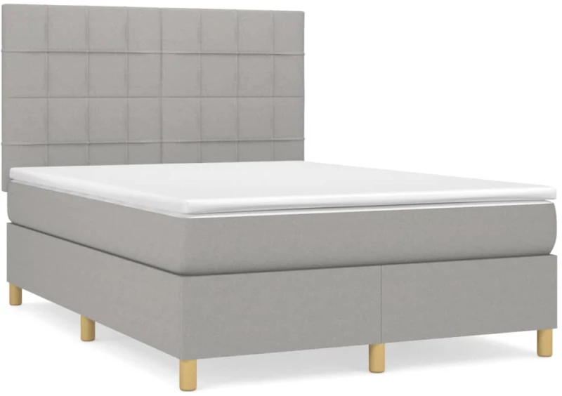 ΚΡΕΒΑΤΙ BOXSPRING ΜΕ ΣΤΡΩΜΑ ΑΝΟΙΧΤΟ ΓΚΡΙ 140X200 ΕΚ. ΥΦΑΣΜΑΤΙΝΟ 3142337