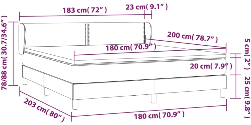 ΚΡΕΒΑΤΙ BOXSPRING ΜΕ ΣΤΡΩΜΑ ΜΑΥΡΟ 180X200ΕΚ.ΑΠΟ ΣΥΝΘΕΤΙΚΟ ΔΕΡΜΑ 3127265
