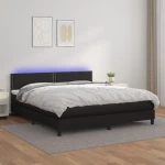 ΚΡΕΒΑΤΙ BOXSPRING ΜΕ ΣΤΡΩΜΑ & LED ΜΑΥΡΟ 180X200 ΕΚ. ΣΥΝΘ. ΔΕΡΜΑ 3134177
