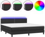 ΚΡΕΒΑΤΙ BOXSPRING ΜΕ ΣΤΡΩΜΑ & LED ΜΑΥΡΟ 180X200 ΕΚ. ΣΥΝΘ. ΔΕΡΜΑ 3134177