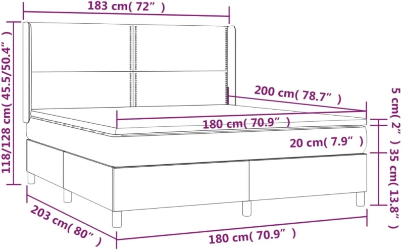 ΚΡΕΒΑΤΙ BOXSPRING ΜΕ ΣΤΡΩΜΑ ΜΑΥΡΟ 180X200ΕΚ.ΑΠΟ ΣΥΝΘΕΤΙΚΟ ΔΕΡΜΑ 3132453