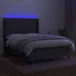 ΚΡΕΒΑΤΙ BOXSPRING ΜΕ ΣΤΡΩΜΑ & LED ΣΚ.ΓΚΡΙ 140X190ΕΚ. ΥΦΑΣΜΑΤΙΝΟ 3138150